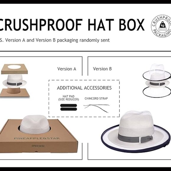 Pineapple&Star Genoa Fedora Bucket Sun Straw Beach Hat Fine Braid UPF50+ Unisex - Picture 4 of 5